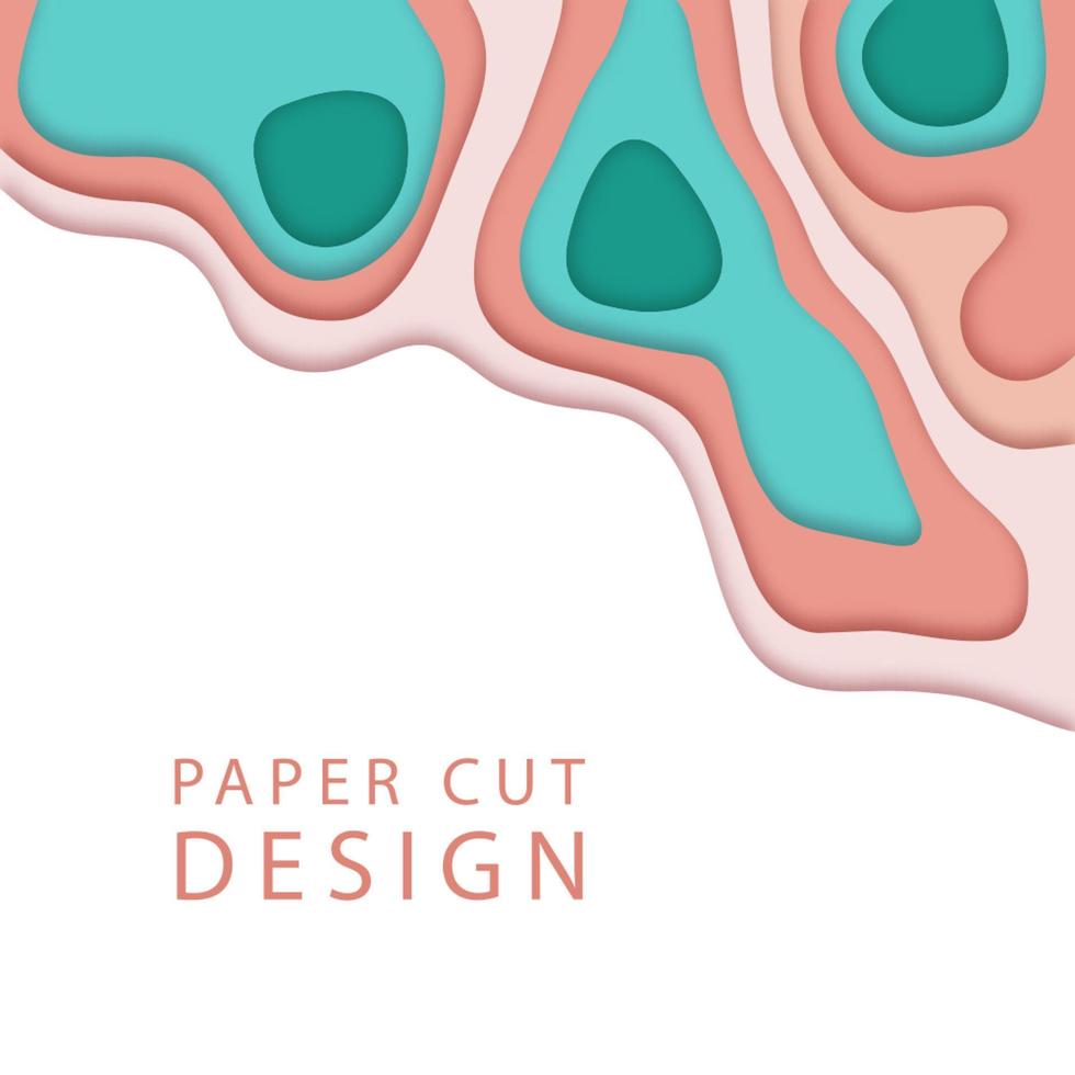 Abstract background in paper art style. vector
