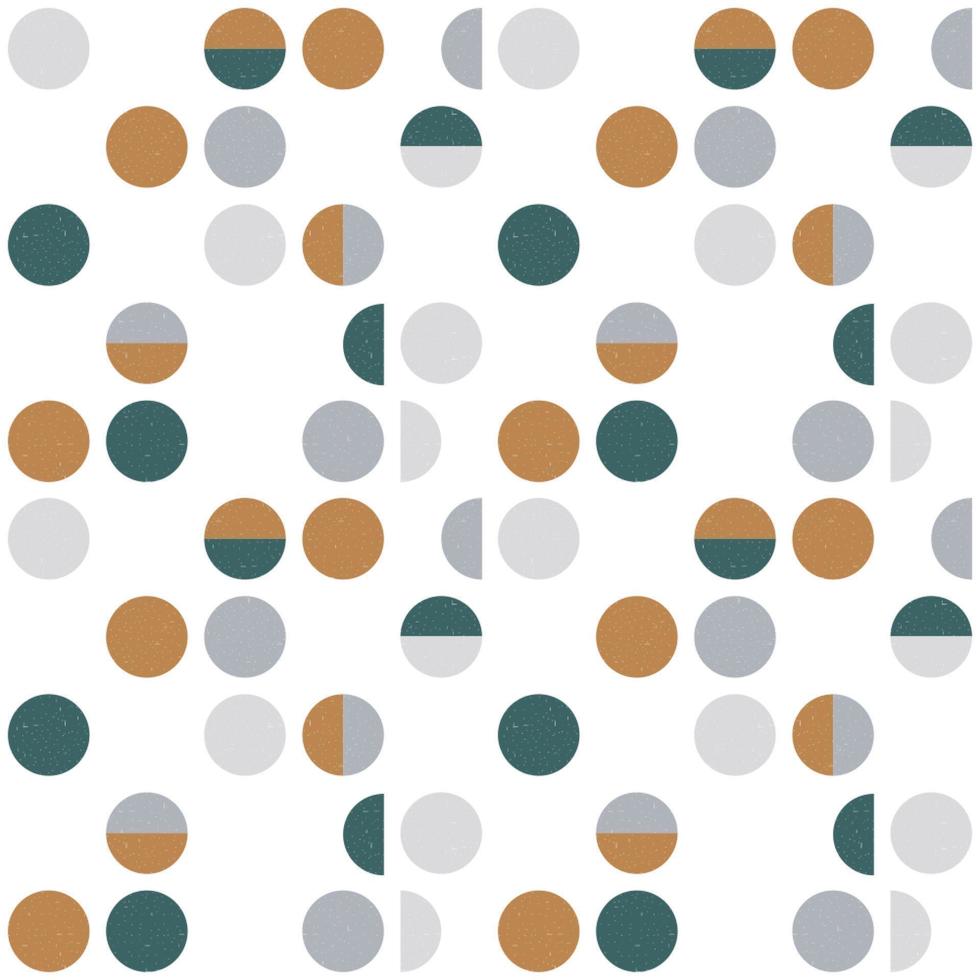 Abstract geometric wallpaper with semi circles and circles. Seamless pattern in scandinavian style. Vector background.