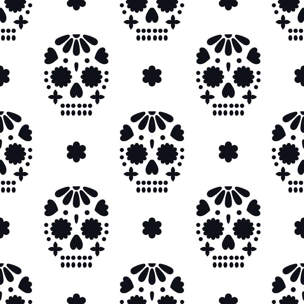 Seamless pattern with decorative skulls. vector