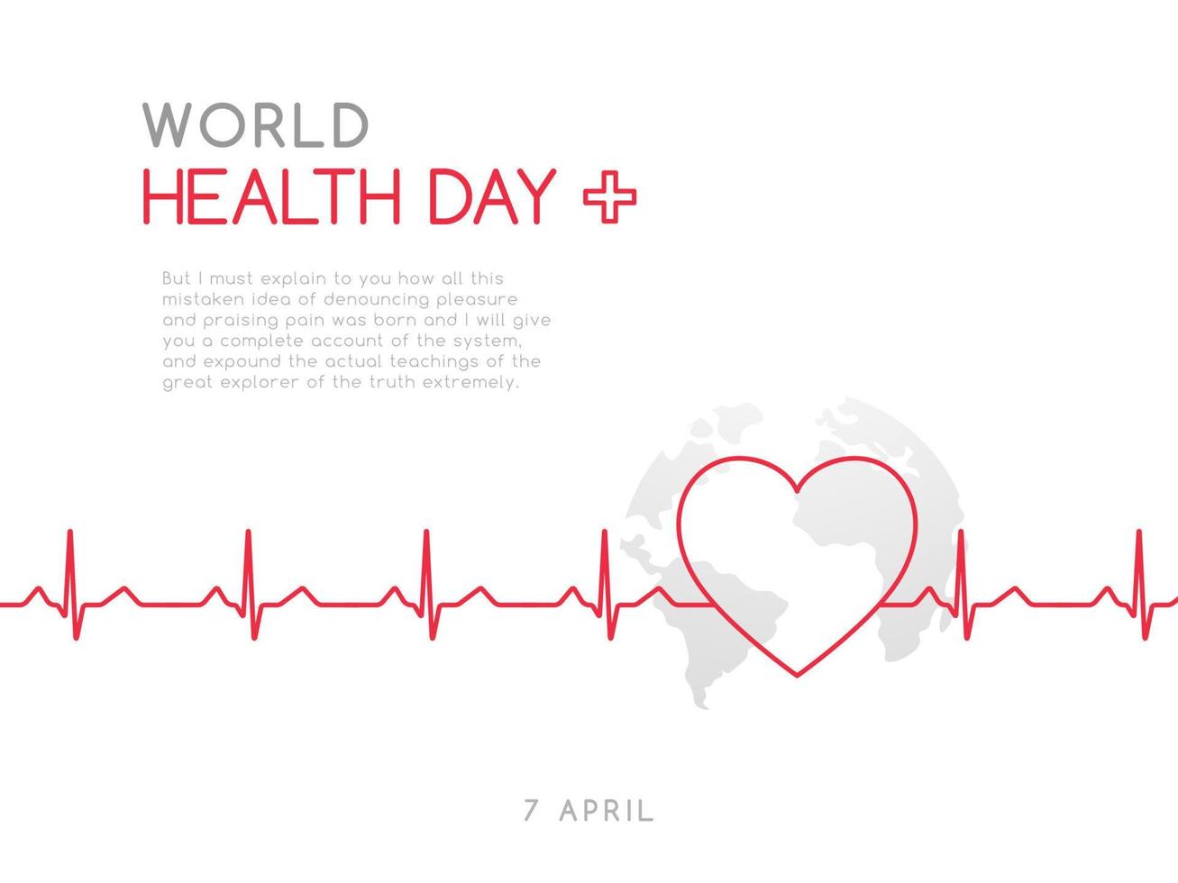 World health day, 7 April. Concept medicine and healthcare banner. vector