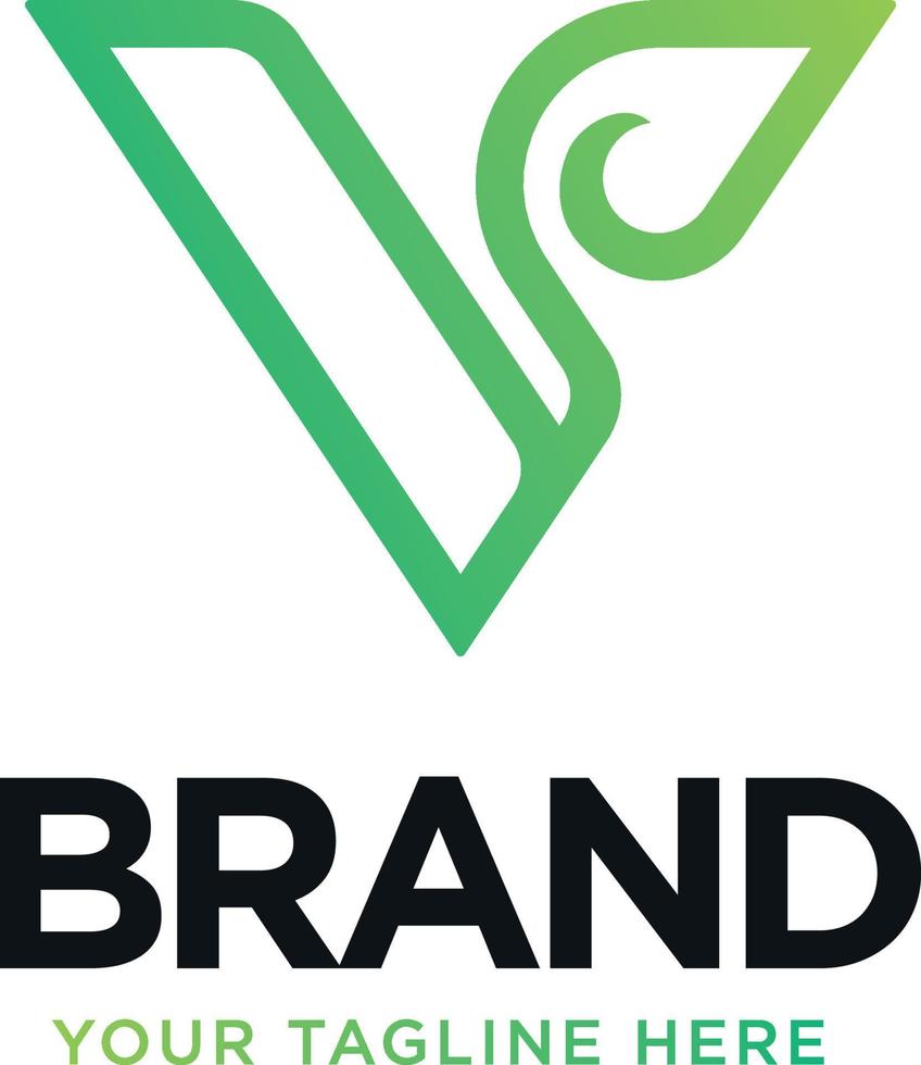 Natural V logo Template vector