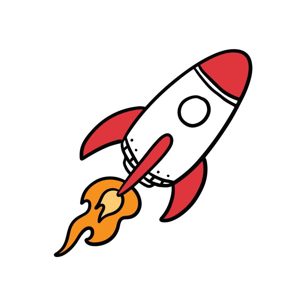 Rocket hand drawn. simple and cute illustrations in vector design