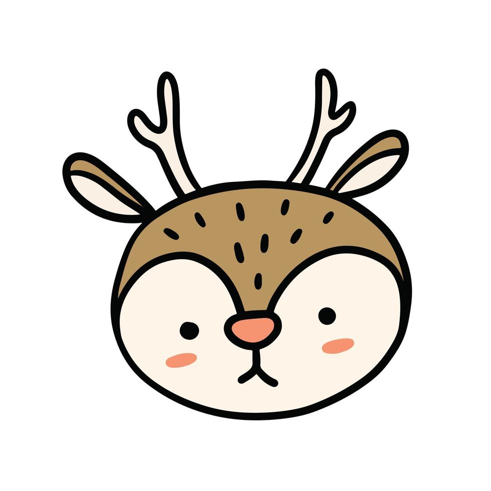 deer hand drawn. simple and cute illustrations in vector design