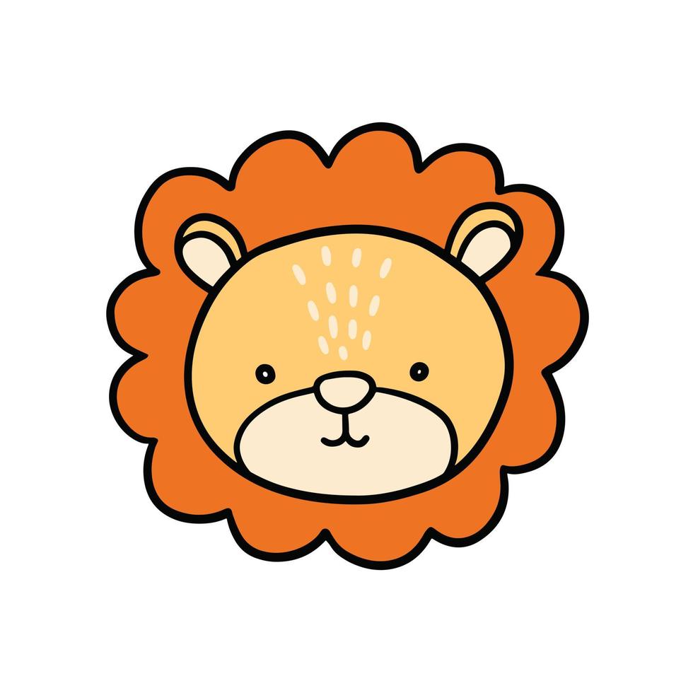 Lion hand drawn. simple and cute illustrations in vector design