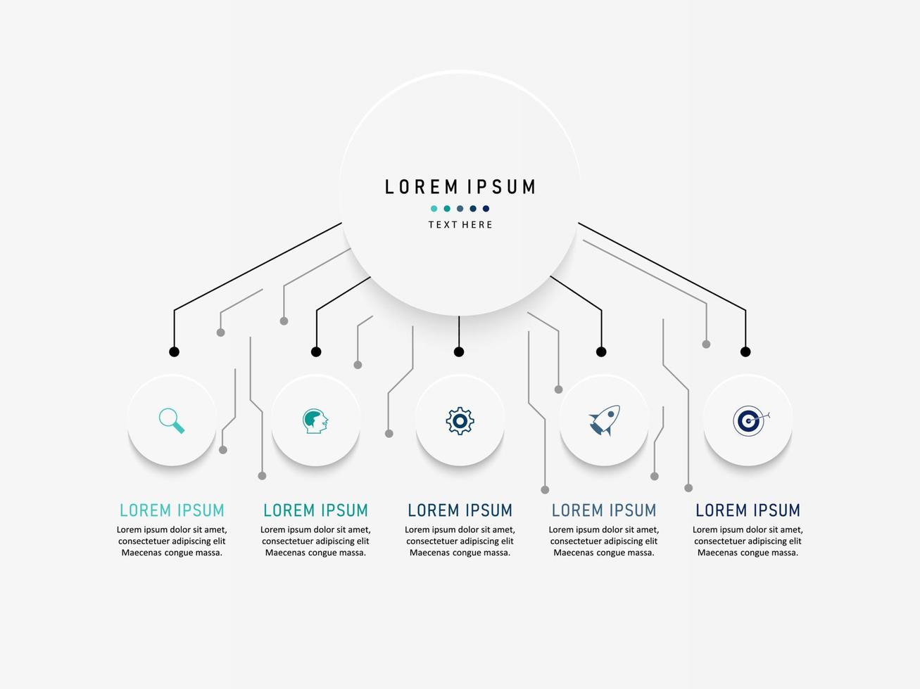 Vector Infographic label design template with icons and 5 options or steps. Can be used for process diagram, presentations, workflow layout, banner, flow chart, info graph.