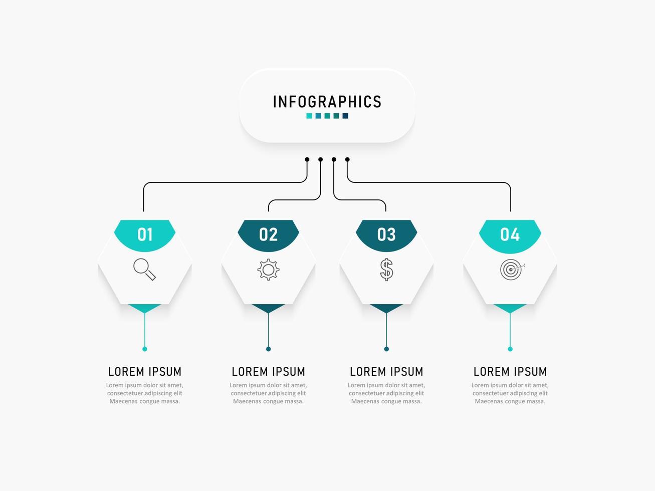 Vector Infographic label design template with icons and 4 options or steps. Can be used for process diagram, presentations, workflow layout, banner, flow chart, info graph.