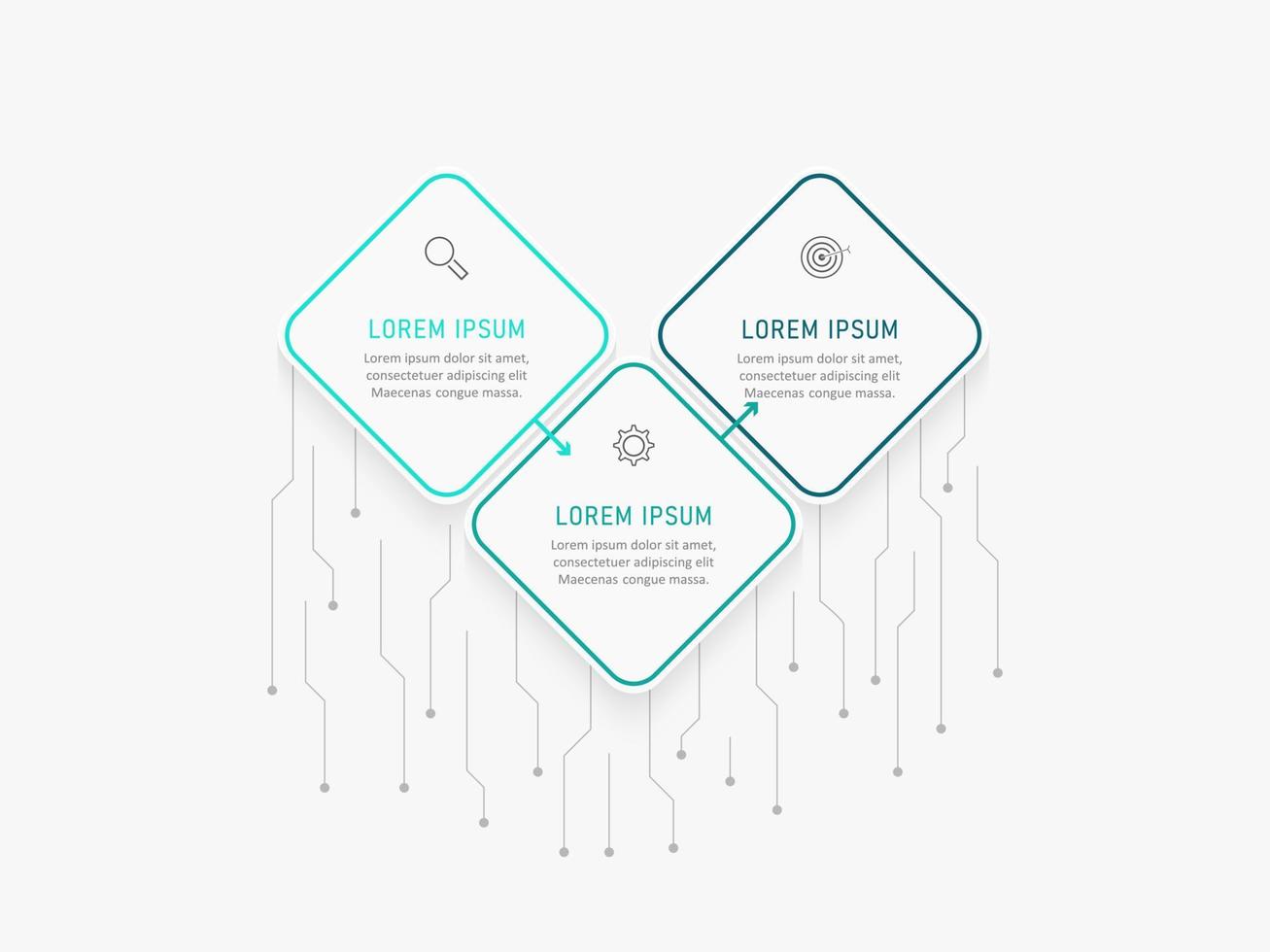 Vector Infographic label design template with icons and 3 options or steps. Can be used for process diagram, presentations, workflow layout, banner, flow chart, info graph.