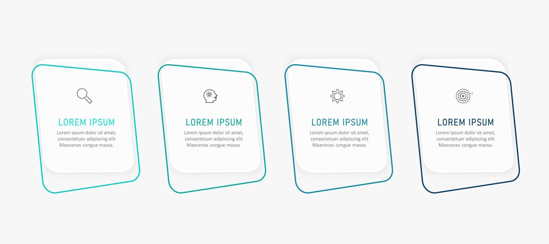 Vector Infographic label design template with icons and 4 options or steps. Can be used for process diagram, presentations, workflow layout, banner, flow chart, info graph.