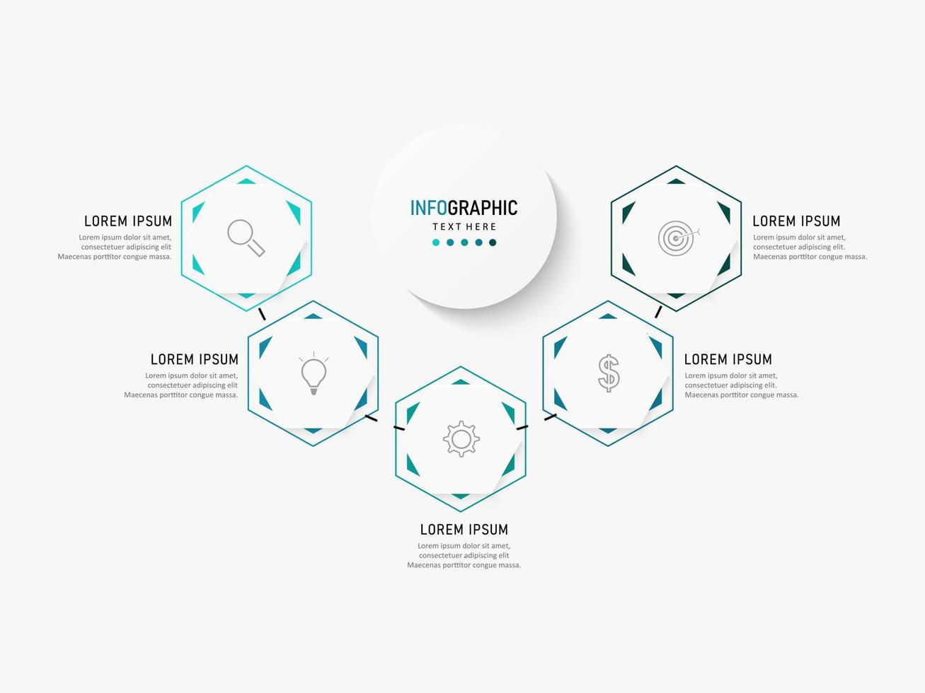 Vector Infographic label design template with icons and 5 options or steps. Can be used for process diagram, presentations, workflow layout, banner, flow chart, info graph.