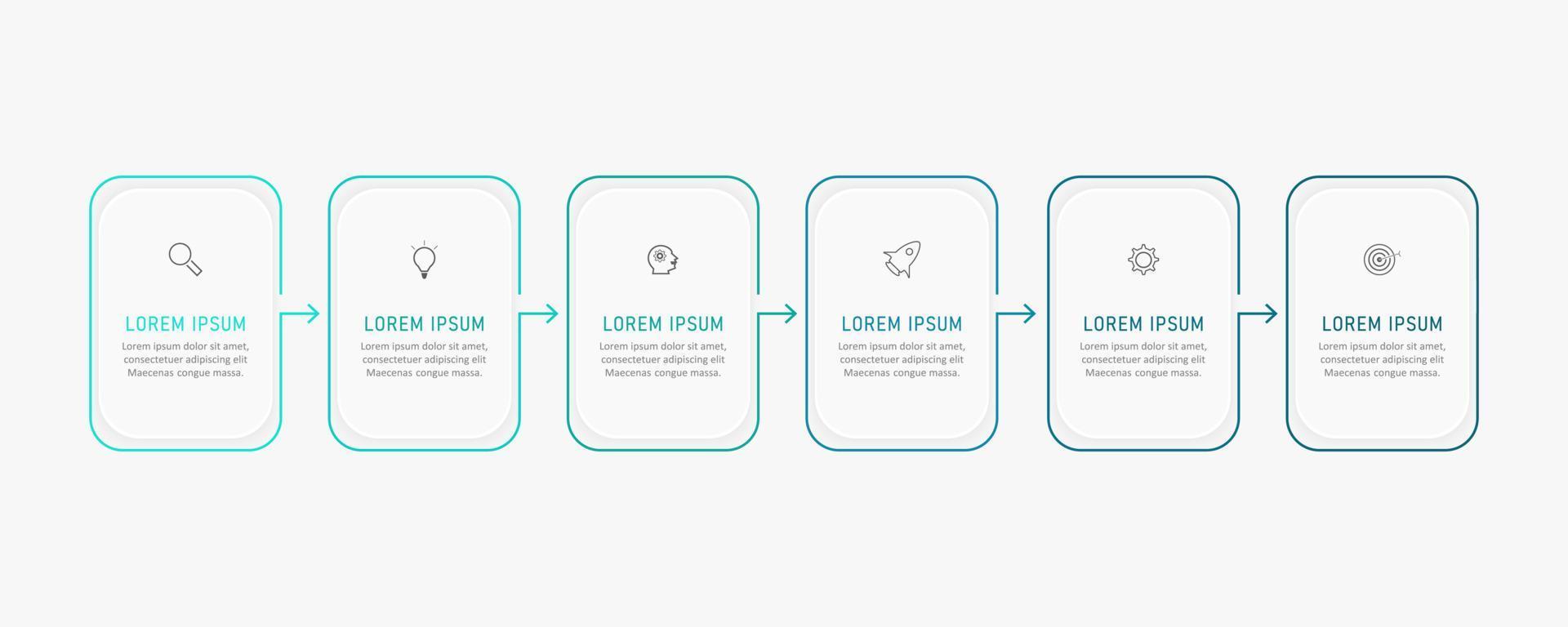 Vector Infographic label design template with icons and 6 options or steps. Can be used for process diagram, presentations, workflow layout, banner, flow chart, info graph.