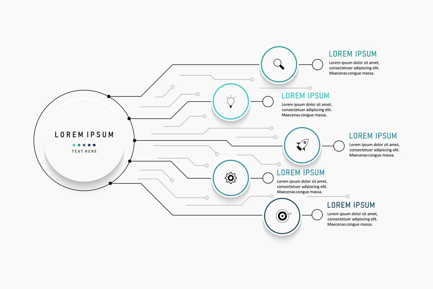 Vector Infographic label design template with icons and 5 options or steps. Can be used for process diagram, presentations, workflow layout, banner, flow chart, info graph.