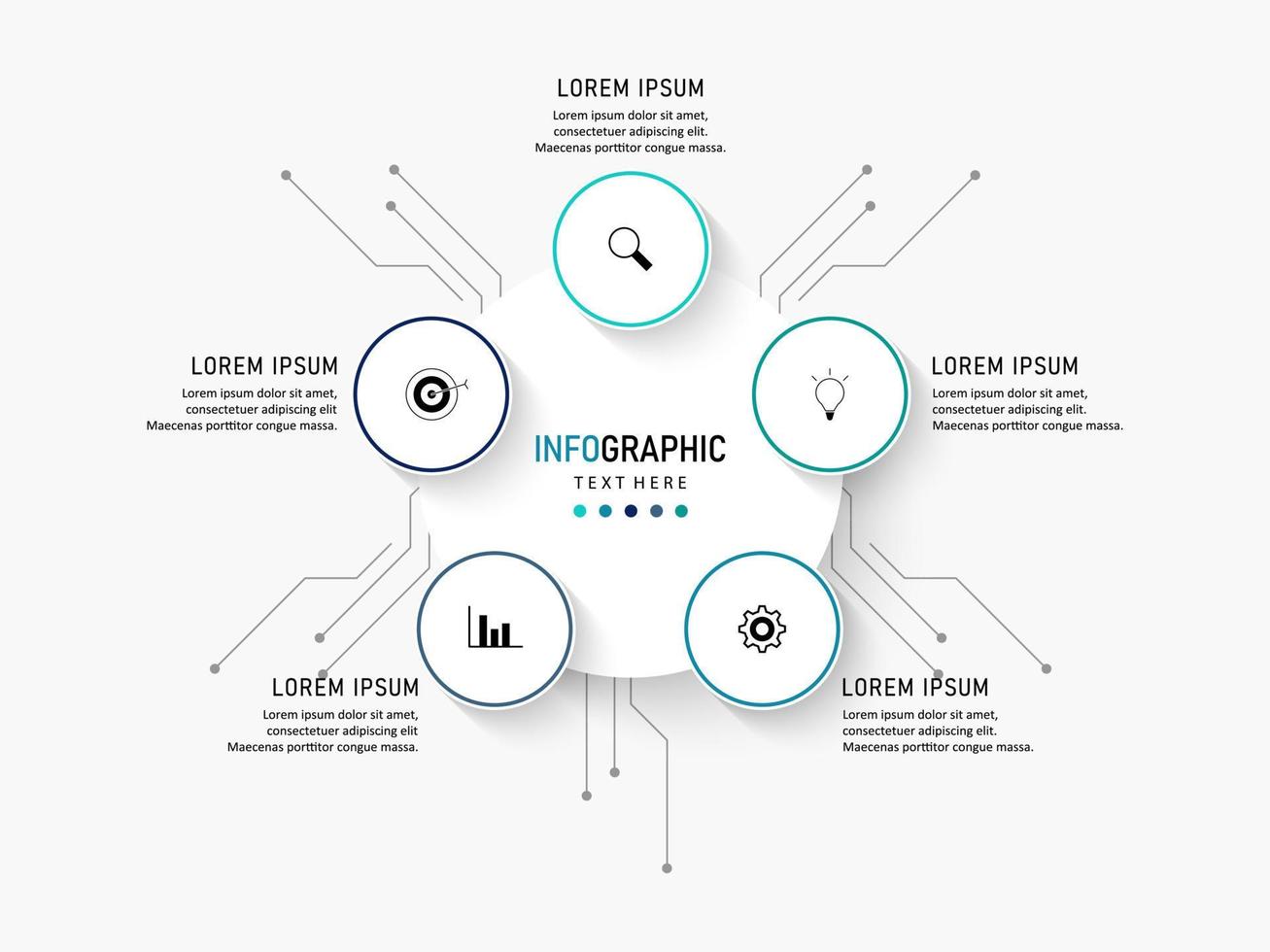 Vector Infographic label design template with icons and 5 options or steps. Can be used for process diagram, presentations, workflow layout, banner, flow chart, info graph.