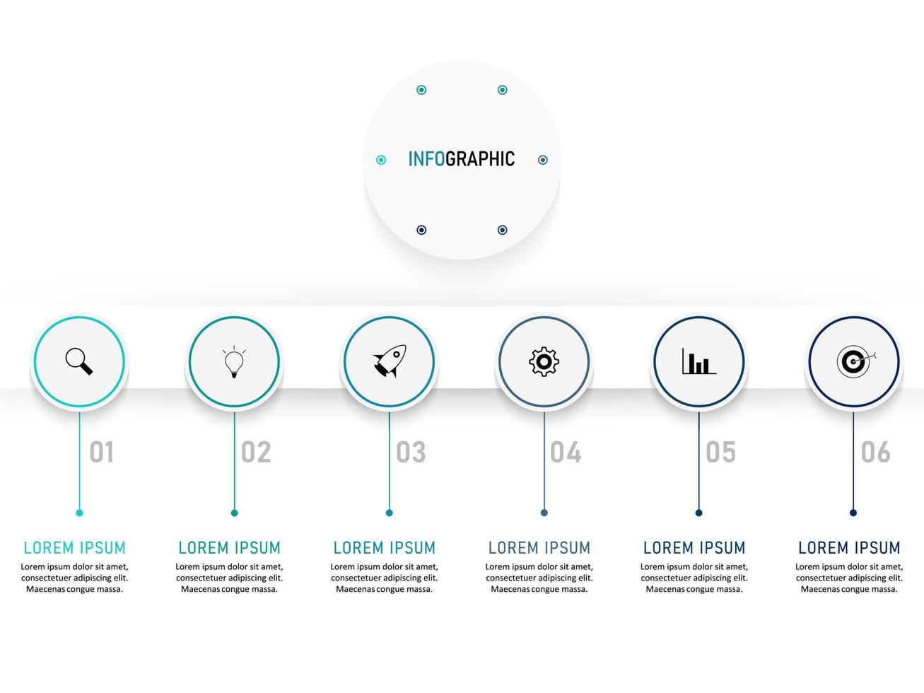 Vector Infographic label design template with icons and 6 options or steps. Can be used for process diagram, presentations, workflow layout, banner, flow chart, info graph.