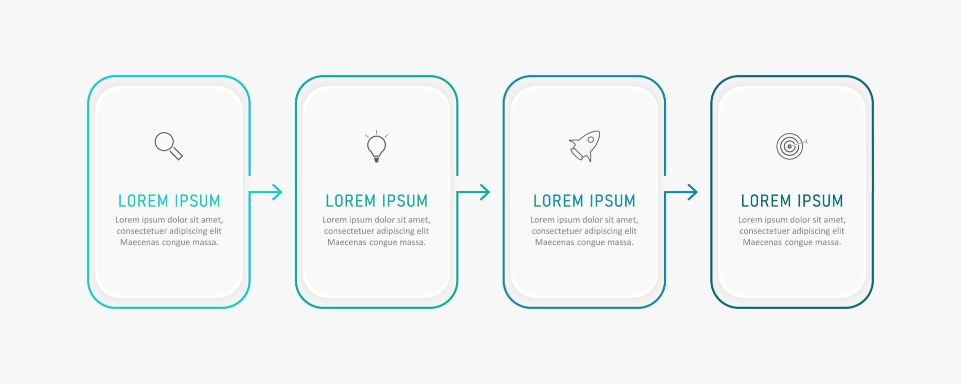 Vector Infographic label design template with icons and 4 options or steps. Can be used for process diagram, presentations, workflow layout, banner, flow chart, info graph.