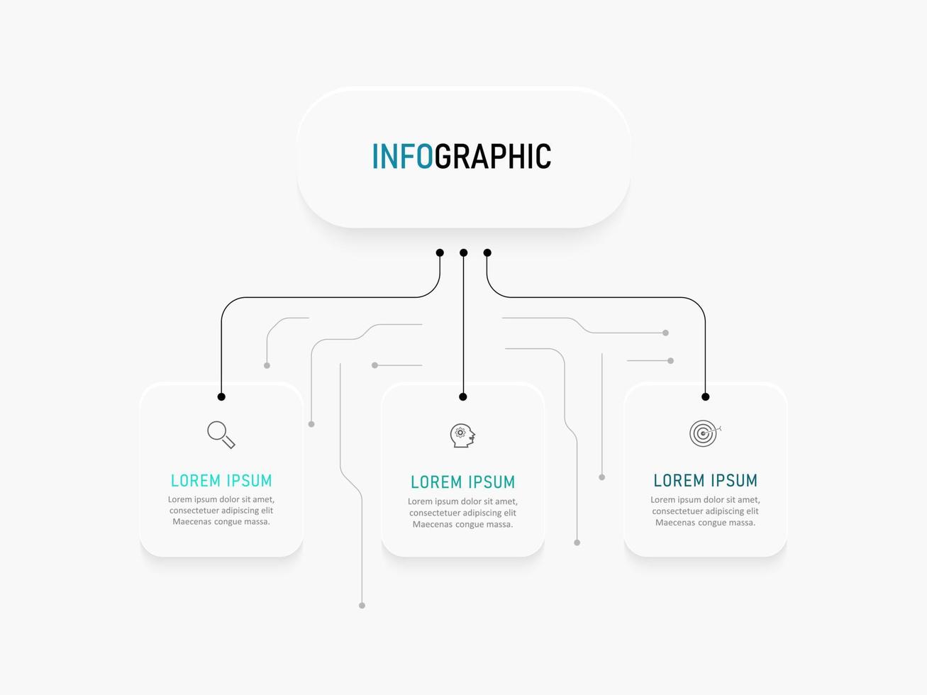 Vector Infographic label design template with icons and 3 options or steps. Can be used for process diagram, presentations, workflow layout, banner, flow chart, info graph.