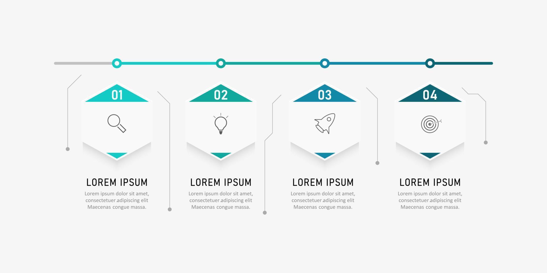 Vector Infographic label design template with icons and 4 options or steps. Can be used for process diagram, presentations, workflow layout, banner, flow chart, info graph.