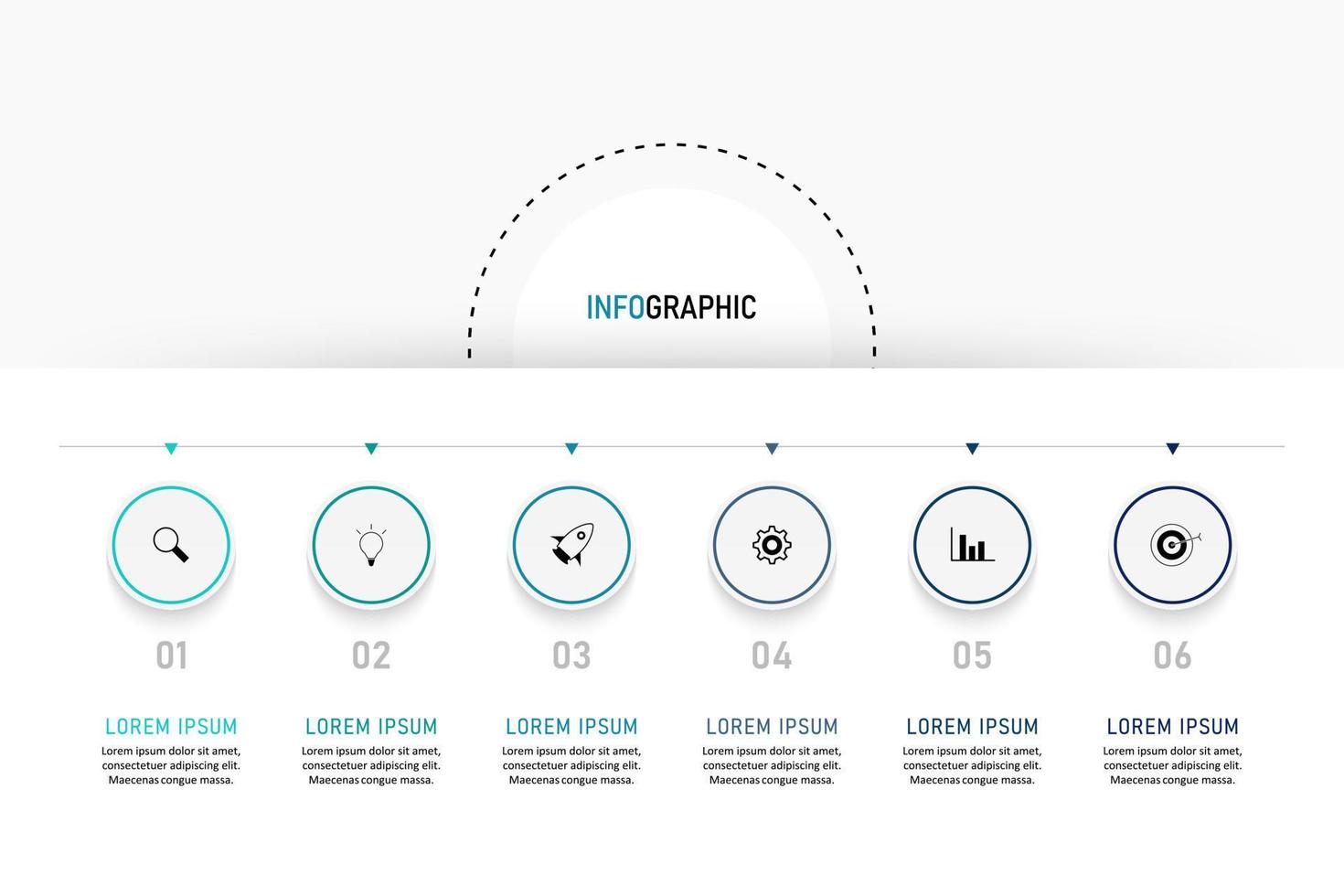 Vector Infographic label design template with icons and 6 options or steps. Can be used for process diagram, presentations, workflow layout, banner, flow chart, info graph.