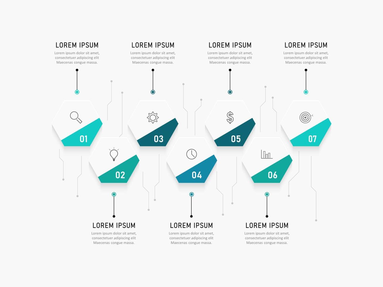 Vector Infographic label design template with icons and 7 options or steps. Can be used for process diagram, presentations, workflow layout, banner, flow chart, info graph.