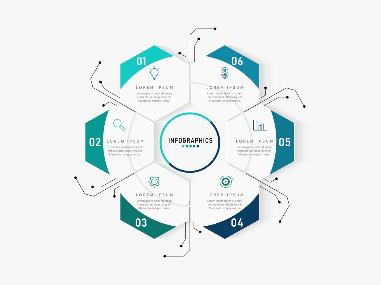 Vector Infographic label design template with icons and 6 options or steps. Can be used for process diagram, presentations, workflow layout, banner, flow chart, info graph.