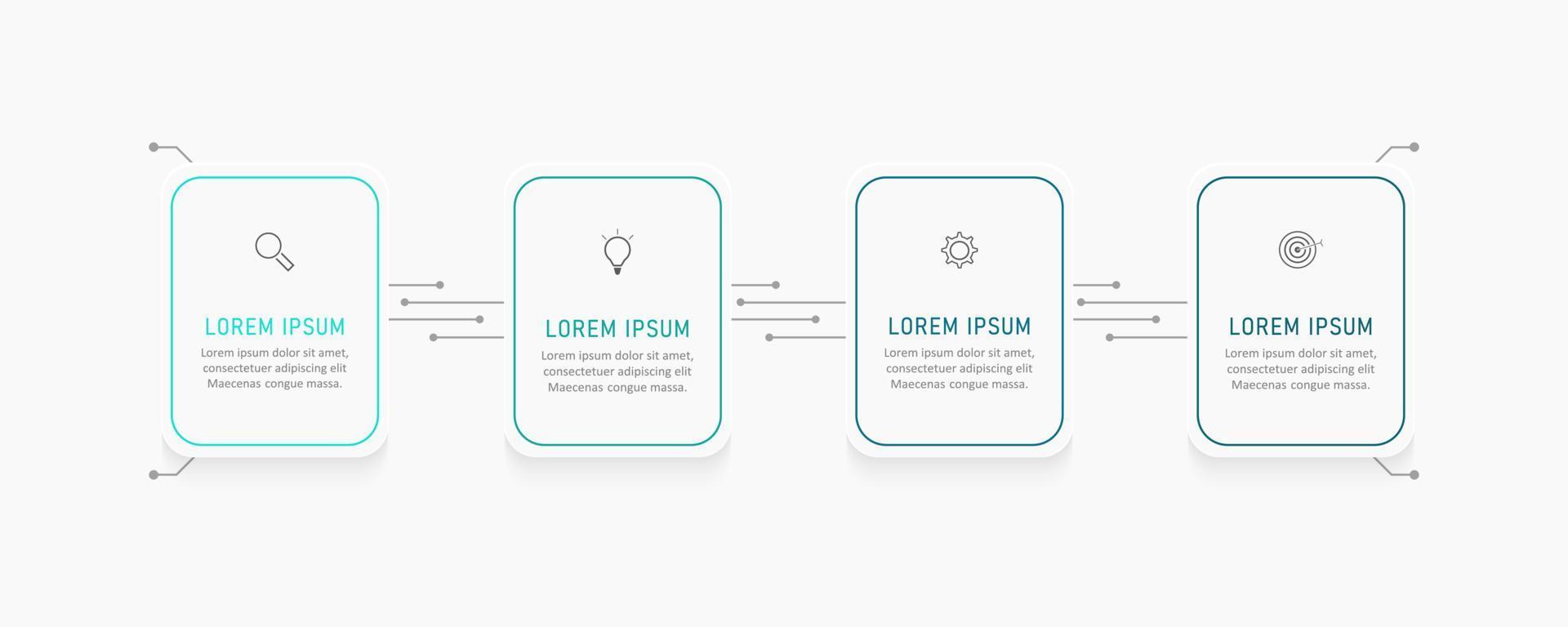 Vector Infographic label design template with icons and 4 options or steps. Can be used for process diagram, presentations, workflow layout, banner, flow chart, info graph.