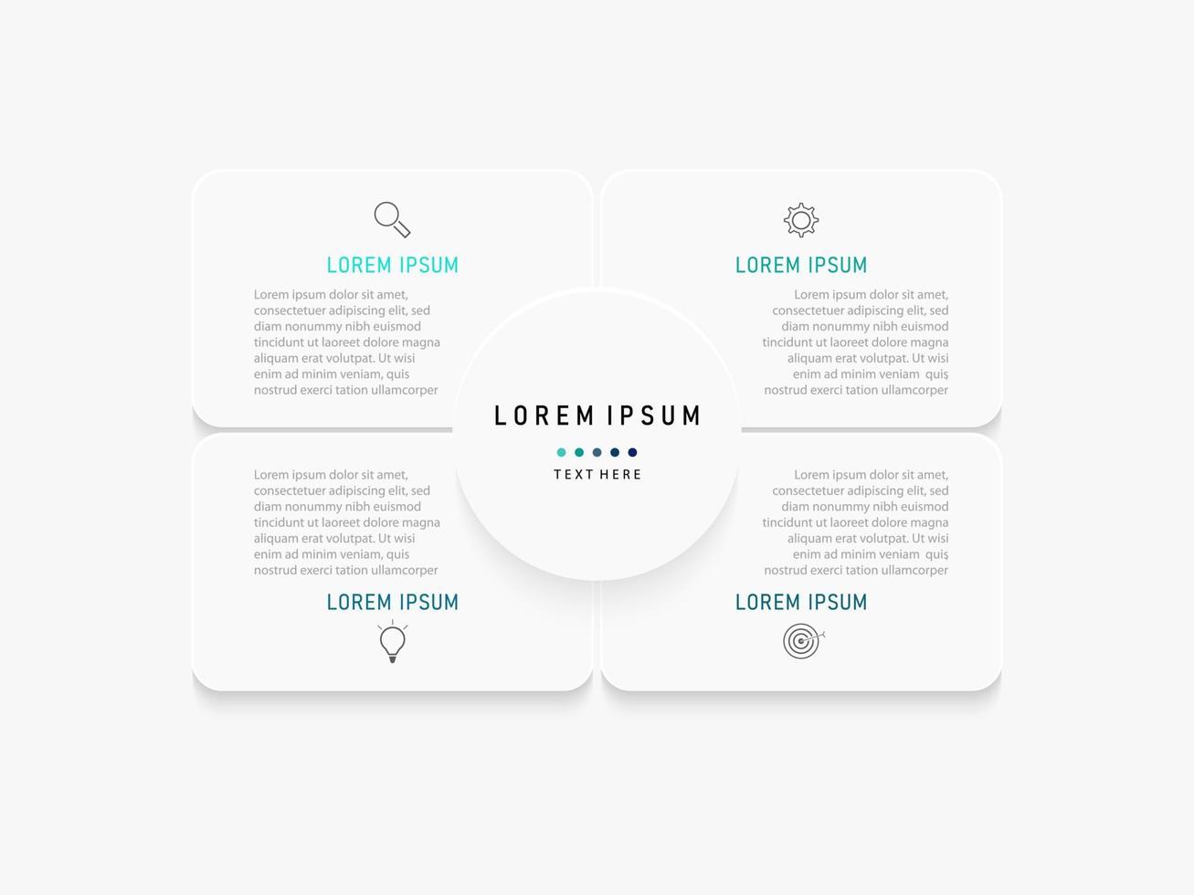 Vector Infographic label design template with icons and 4 options or steps. Can be used for process diagram, presentations, workflow layout, banner, flow chart, info graph.