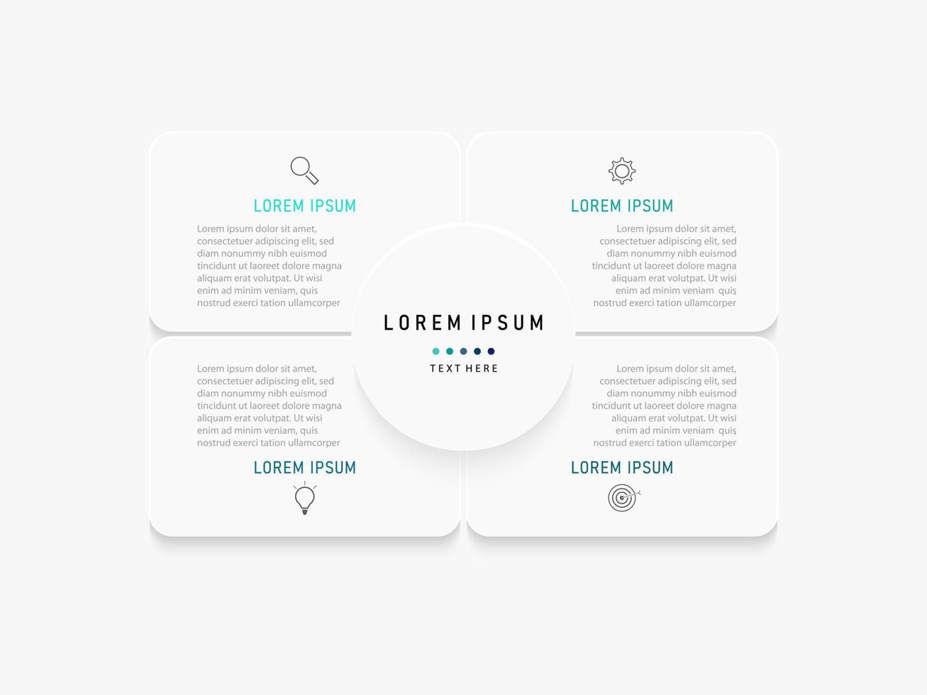 Vector Infographic label design template with icons and 4 options or steps. Can be used for process diagram, presentations, workflow layout, banner, flow chart, info graph.