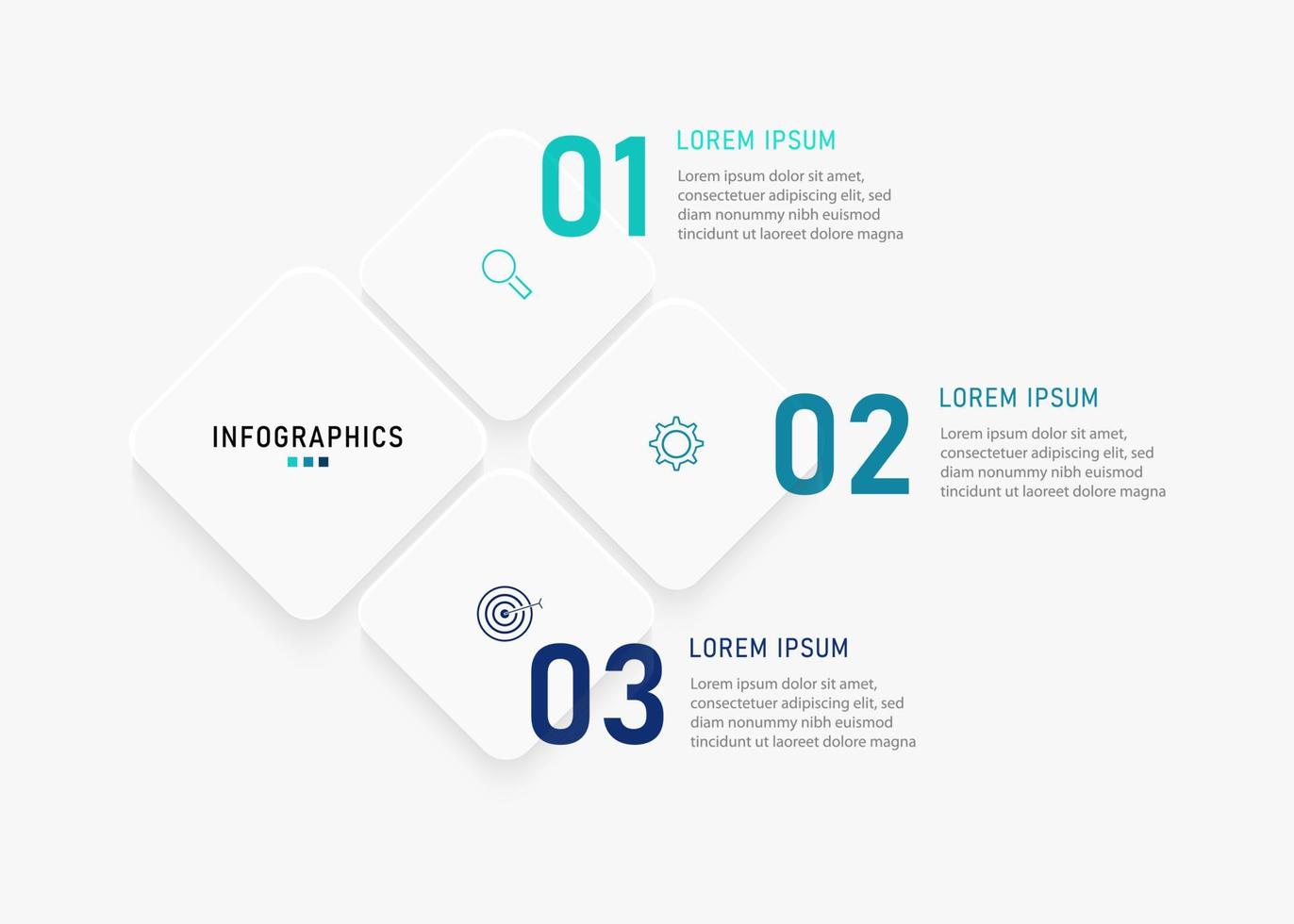 Vector Infographic label design template with icons and 3 options or steps. Can be used for process diagram, presentations, workflow layout, banner, flow chart, info graph.