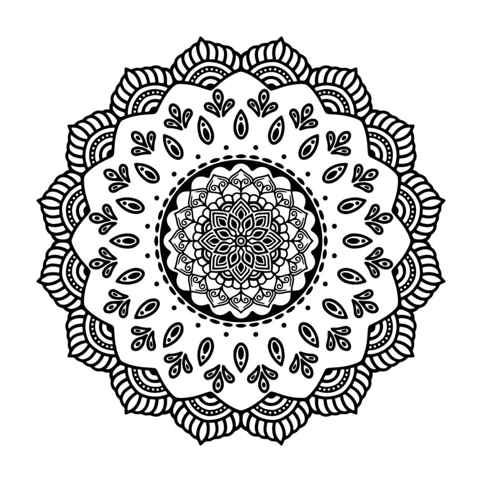 Black Mandala for Design. Mandala Circular pattern design for Henna, Mehndi, tattoo, decoration. Decorative ornament in ethnic oriental style. Coloring book page. vector