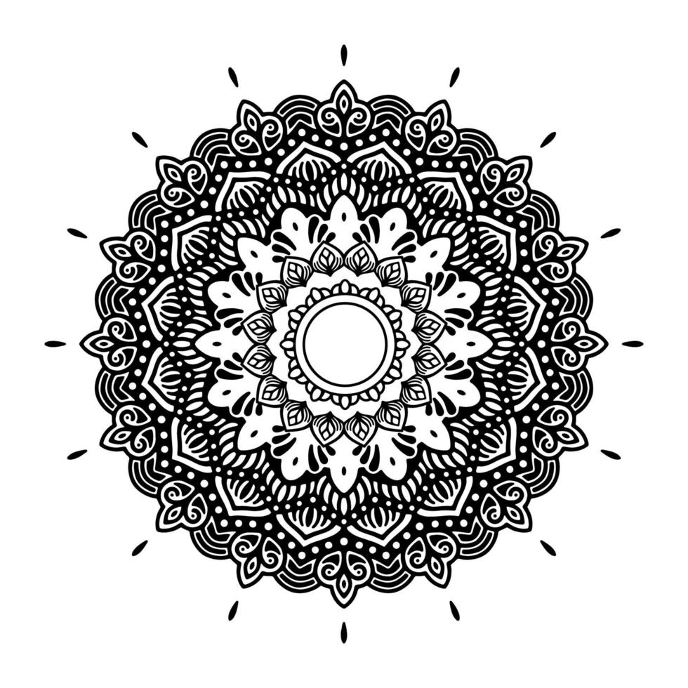 Black Mandala for Design. Mandala Circular pattern design for Henna, Mehndi, tattoo, decoration. Decorative ornament in ethnic oriental style. Coloring book page vector