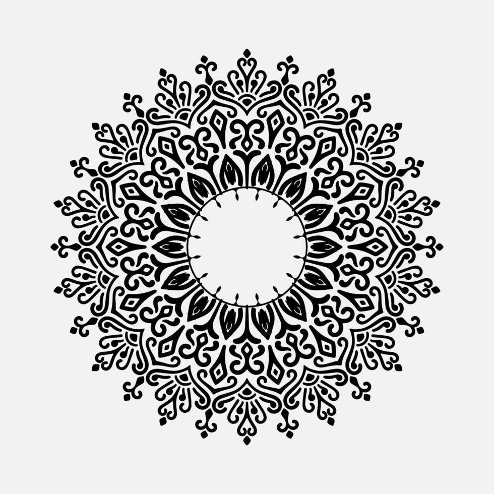 mandala negro para el diseño. diseño de patrón circular de mandala para henna, mehndi, tatuaje, decoración. ornamento decorativo en estilo étnico oriental. página de libro para colorear vector