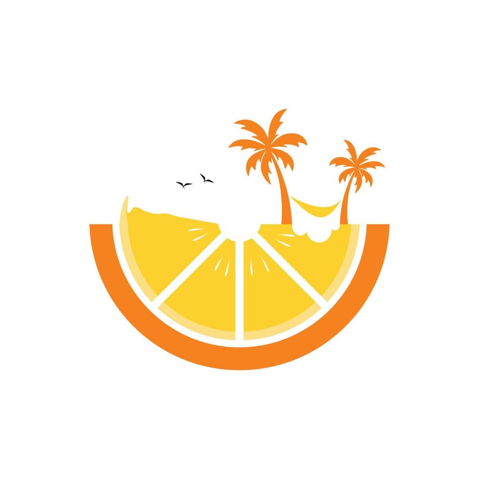 diseño de carteles de vacaciones de verano en la ilustración de vector de fondo texturizado. etiqueta de tipografía o estilo retro de placa para tarjetas de felicitación o diseño publicitario. diseño de logotipo de verano naranja