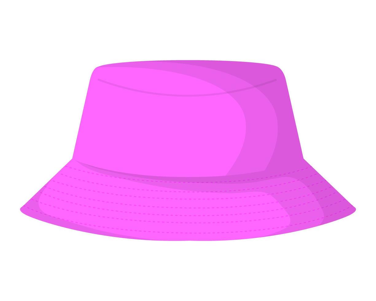 panamá rosa, panamá de playa de verano, sombrero para el sol. ilustración vectorial vector