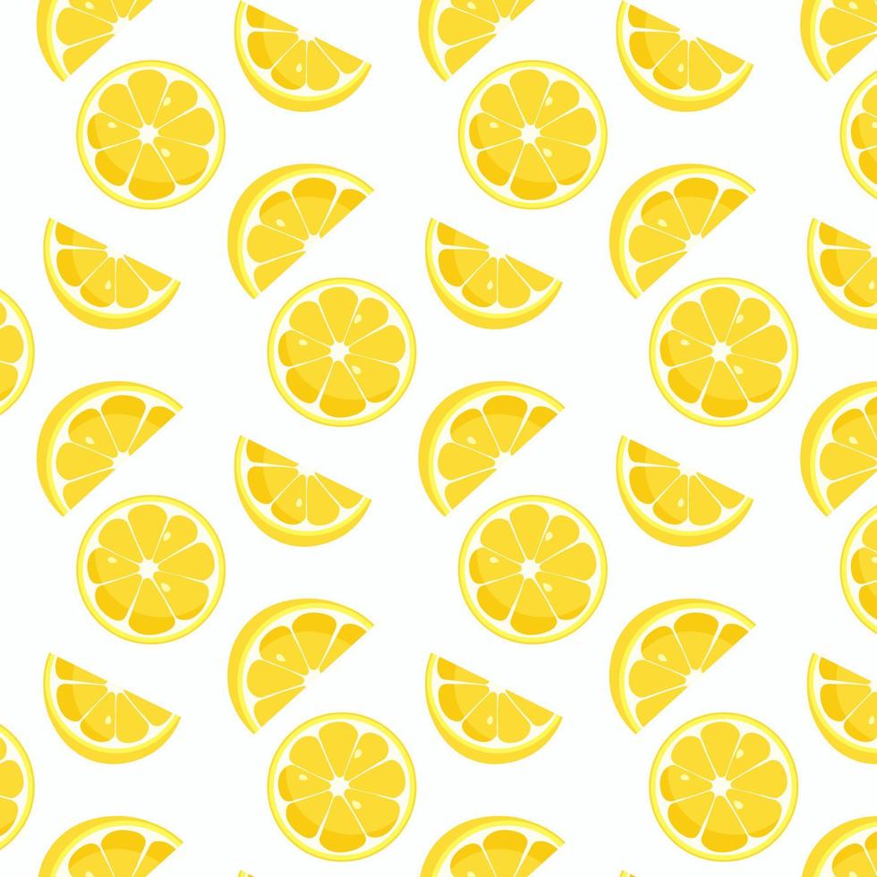 fondo brillante sin inconvenientes con limones para tela, papel tapiz, fondo de frutas. fondo colorido de rodajas de limón. ilustración vectorial vector