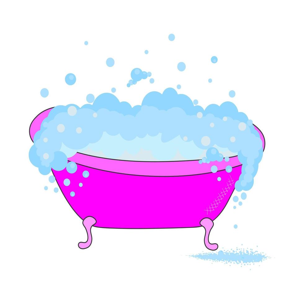 baño con espuma. ilustración vectorial vector