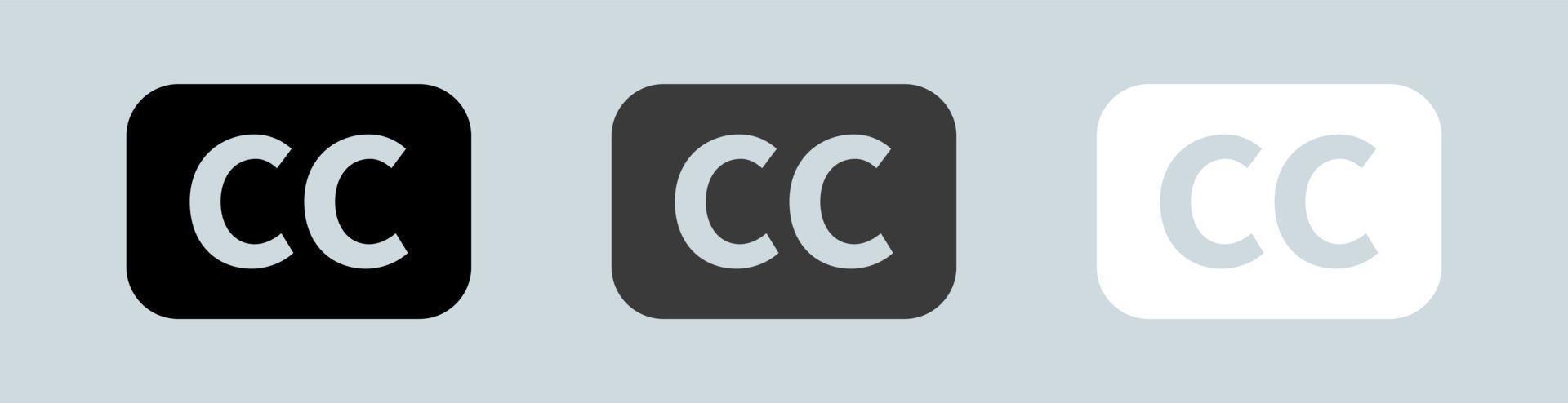 Closed captioning solid icon in black and white colors. Simple icon collection. vector