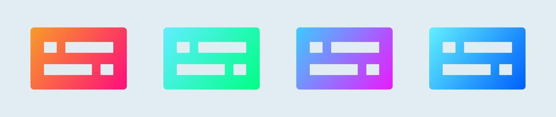 Subtitle vector solid icon in gradient colors. Vector illustration.