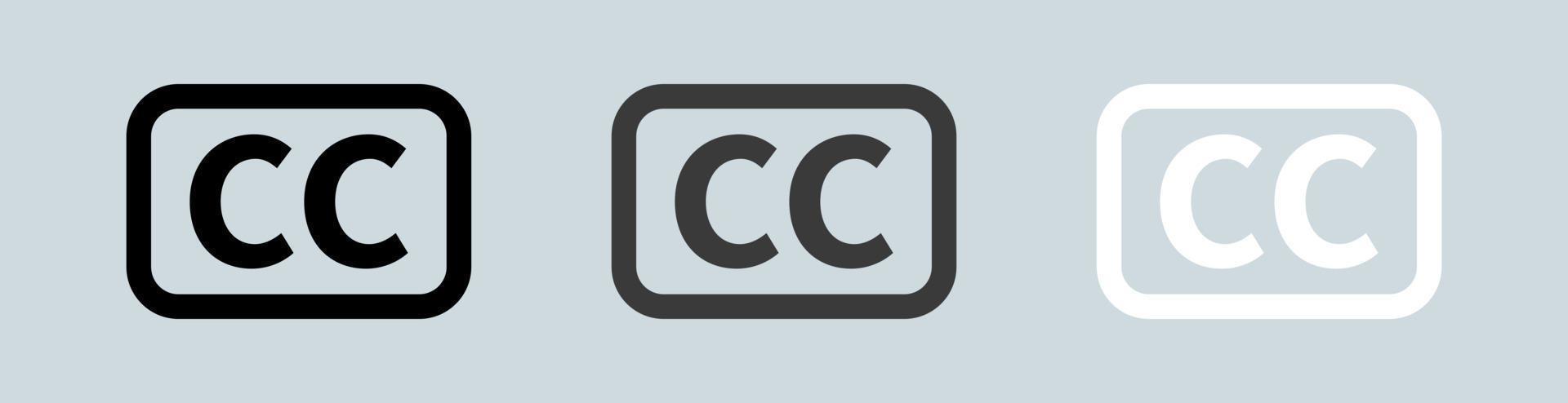 Closed captioning icon in black and white colors. Simple icon collection. vector