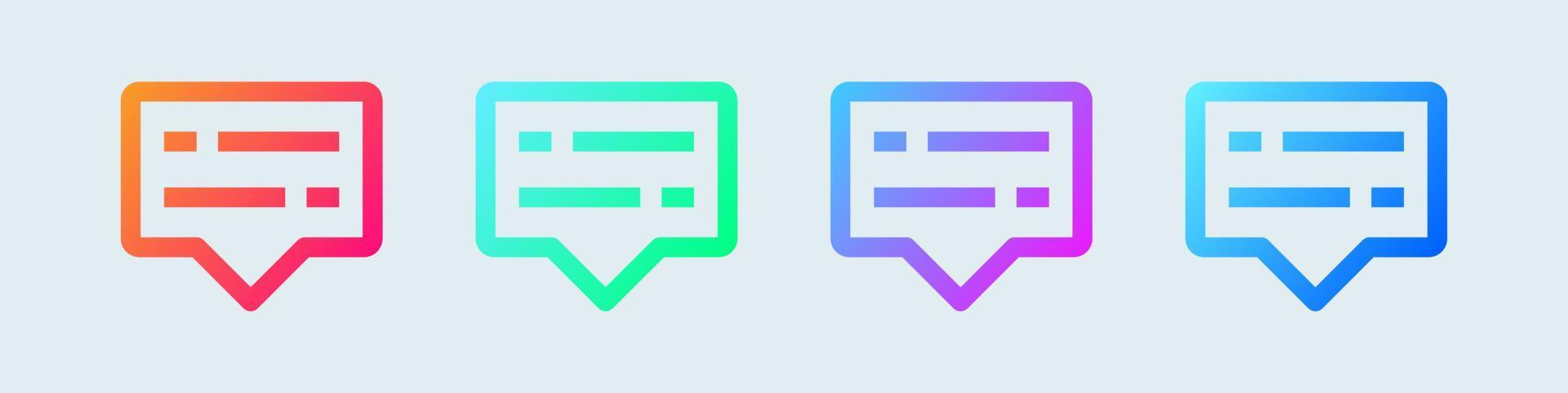 Subtitle vector icon in gradient colors. Vector illustration.