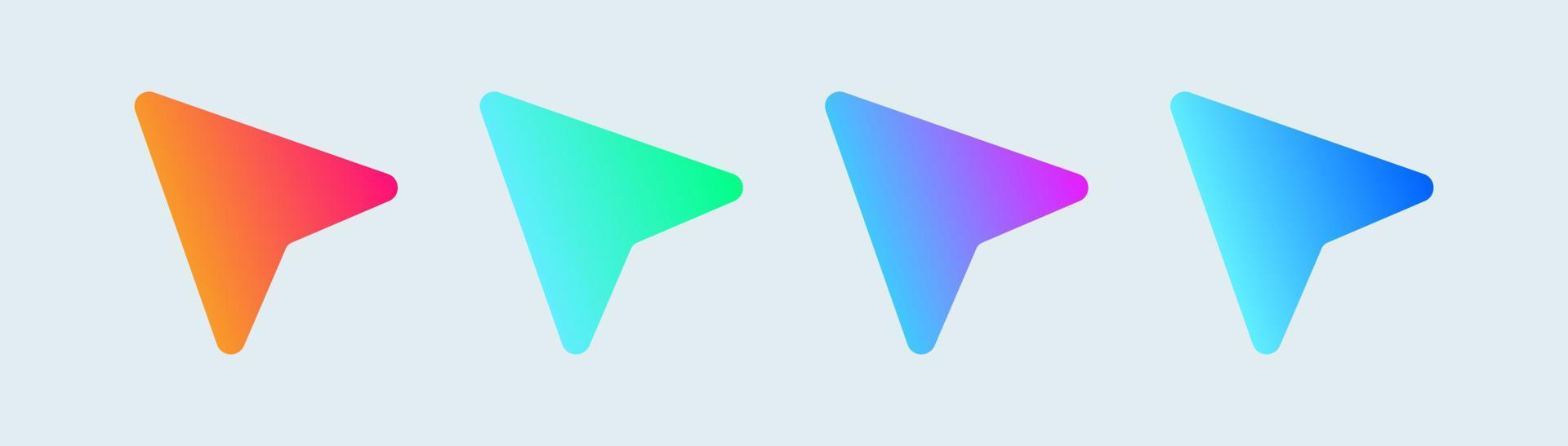 Computer cursor or pointer solid icon in gradient colors. Arrow pointer icon for apps or website. vector