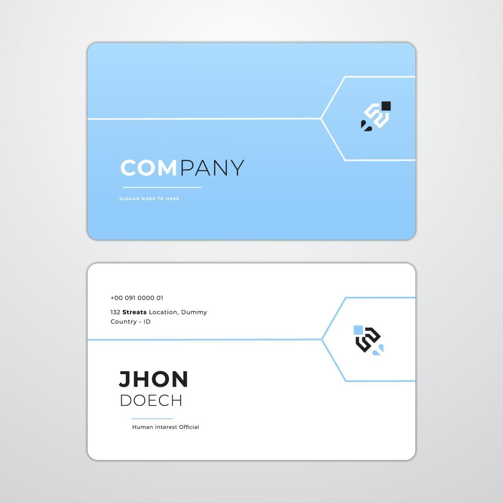 smooth gradient white blue business card name vector