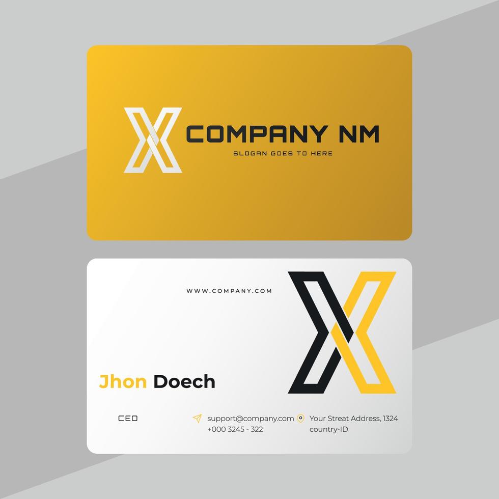 simple layout yellow gradient business card vector