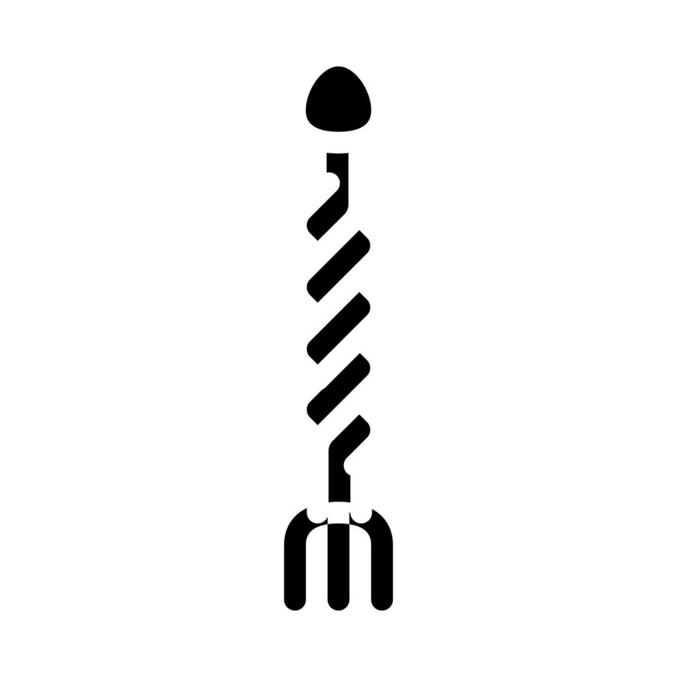 cuchara con madler barman glifo icono vector ilustración