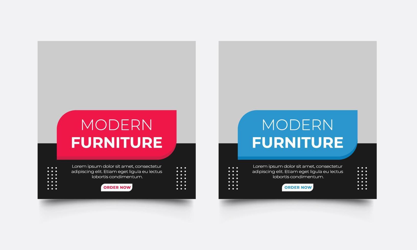 Furniture social media post templates vector