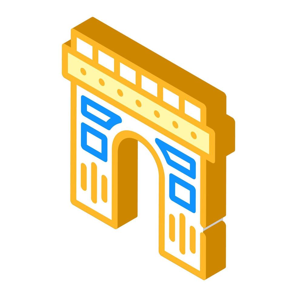 arch construction isometric icon vector illustration color