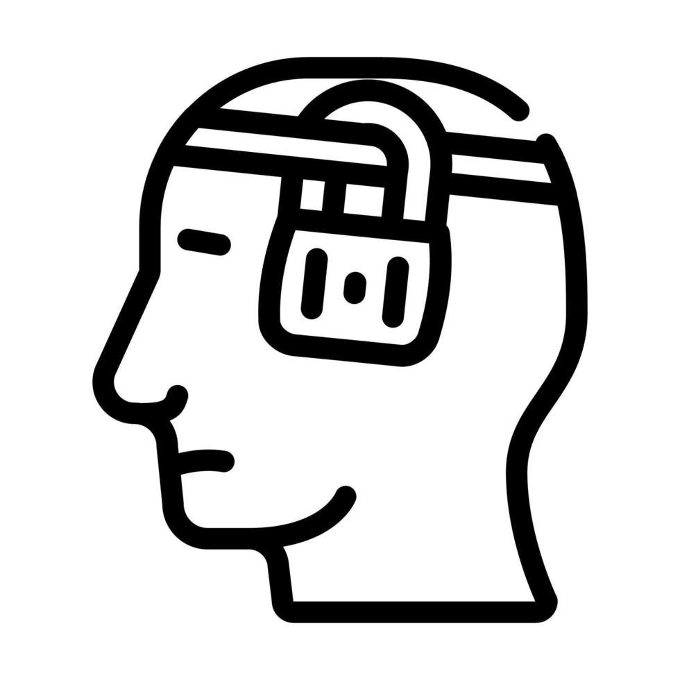 buried thoughts neurosis line icon vector illustration