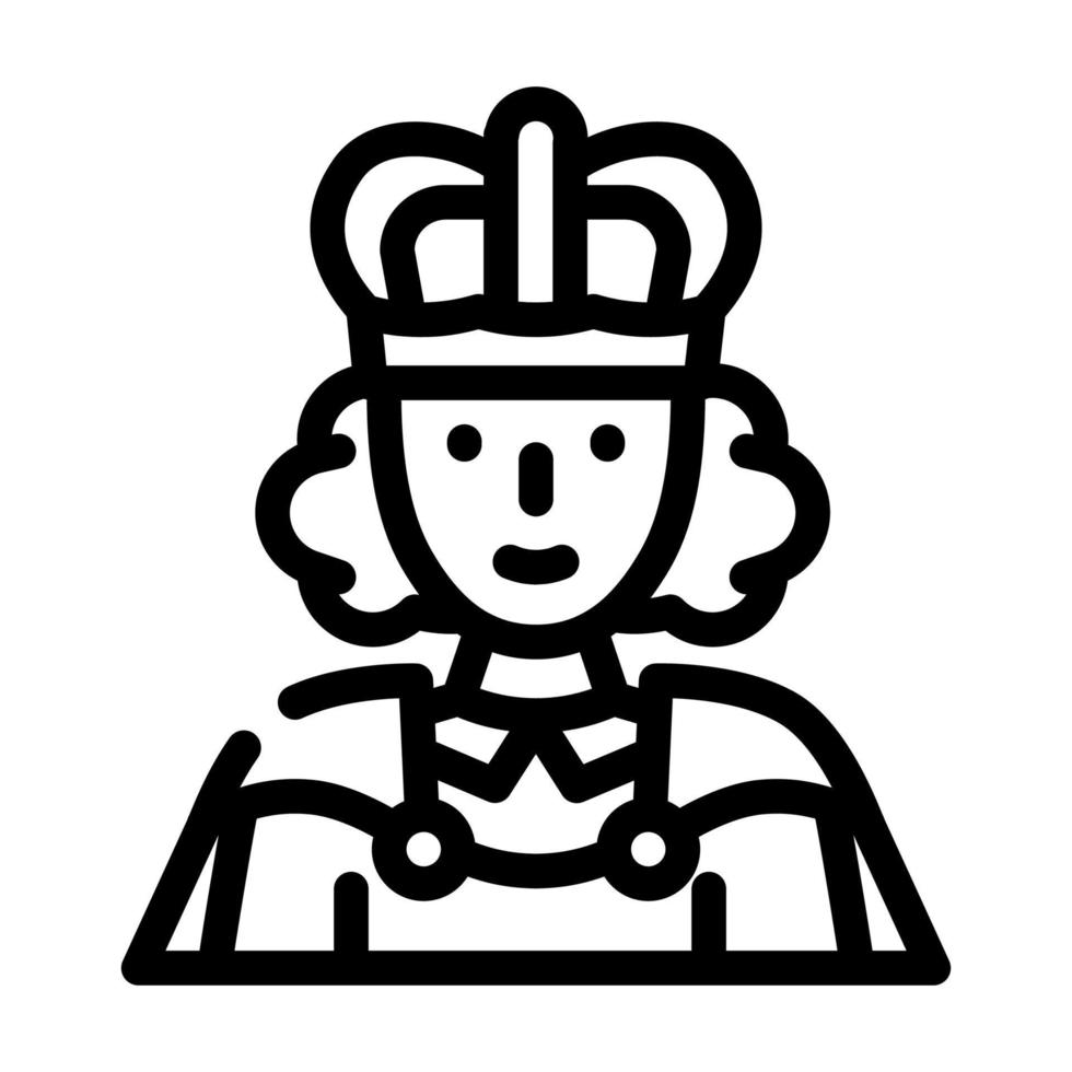 queen fairy tale line icon vector illustration
