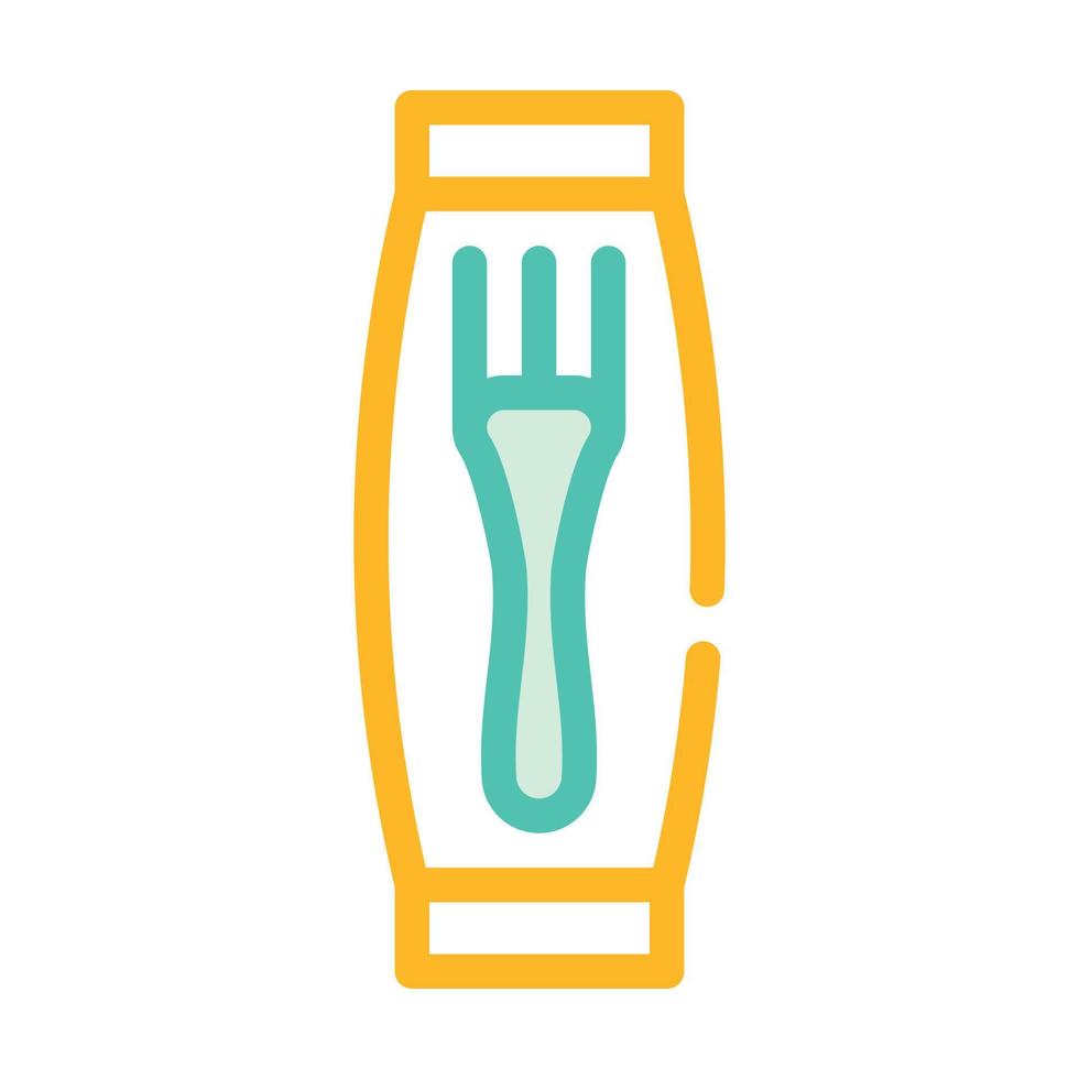 cutlery fork in pack color icon vector illustration