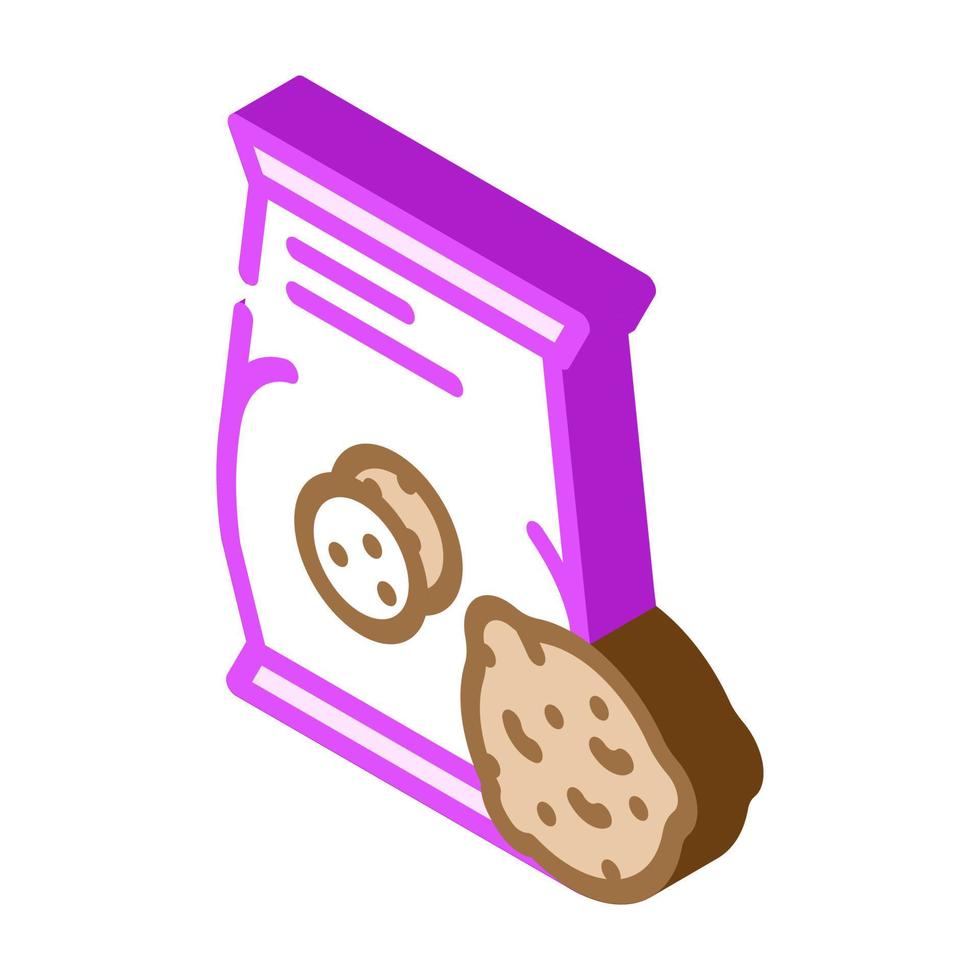 oatmeal cookies snack isometric icon vector illustration