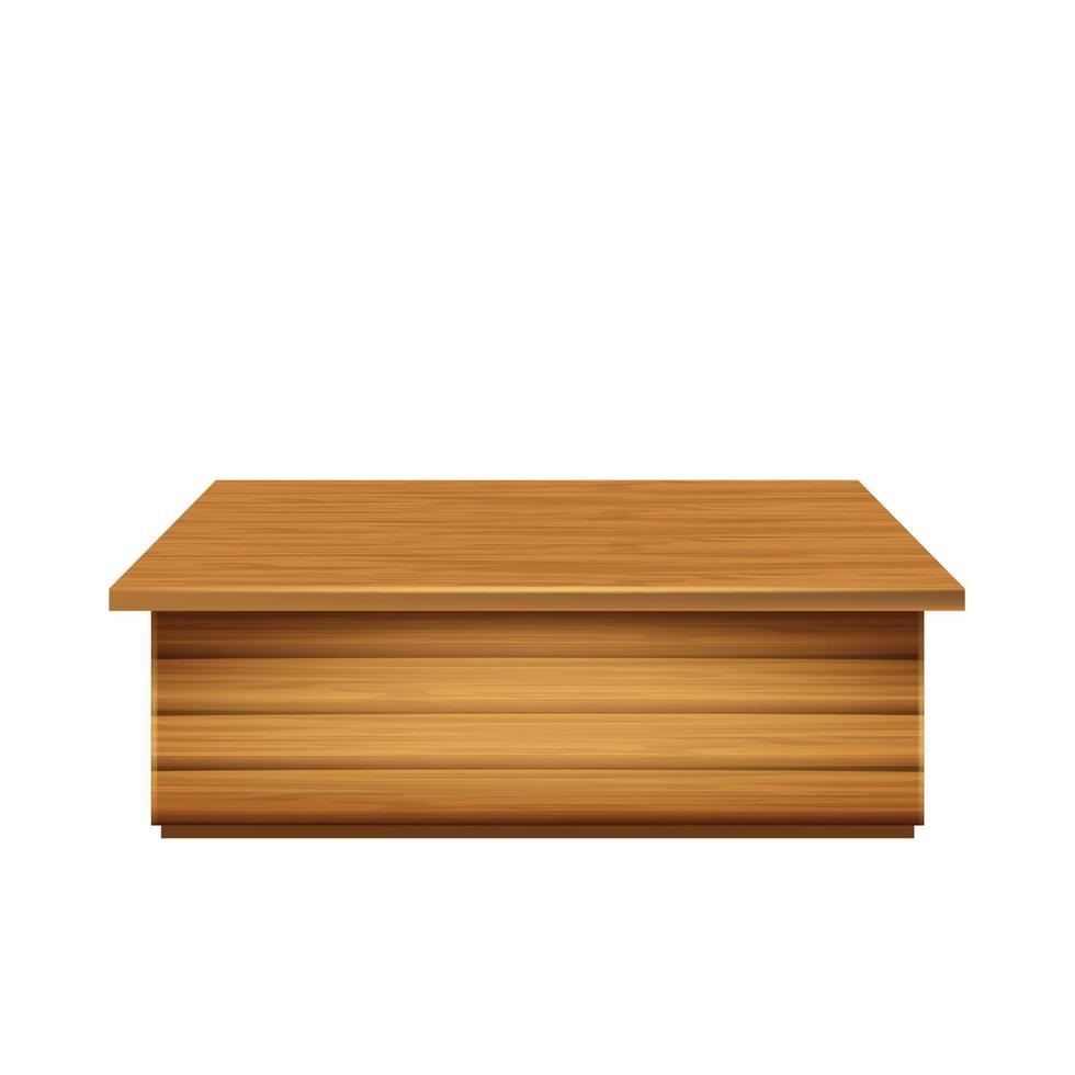 Wooden Stand Market Seller Place Table Vector