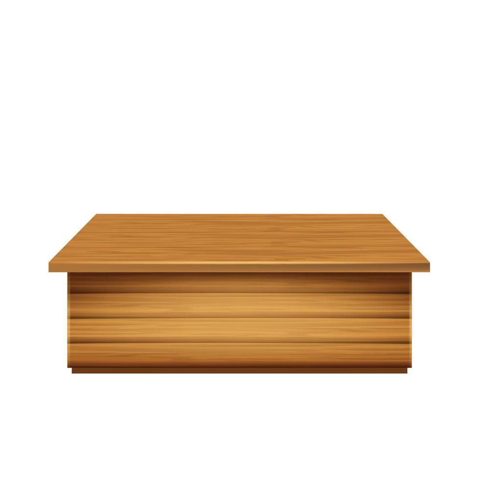 vector de mesa de lugar de vendedor de mercado de soporte de madera